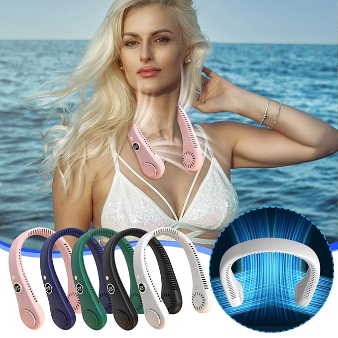 Bladeless Neck Fan With Flexible Silicone Band