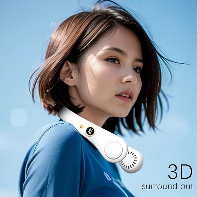 Bladeless Neck Fan With Flexible Silicone Band